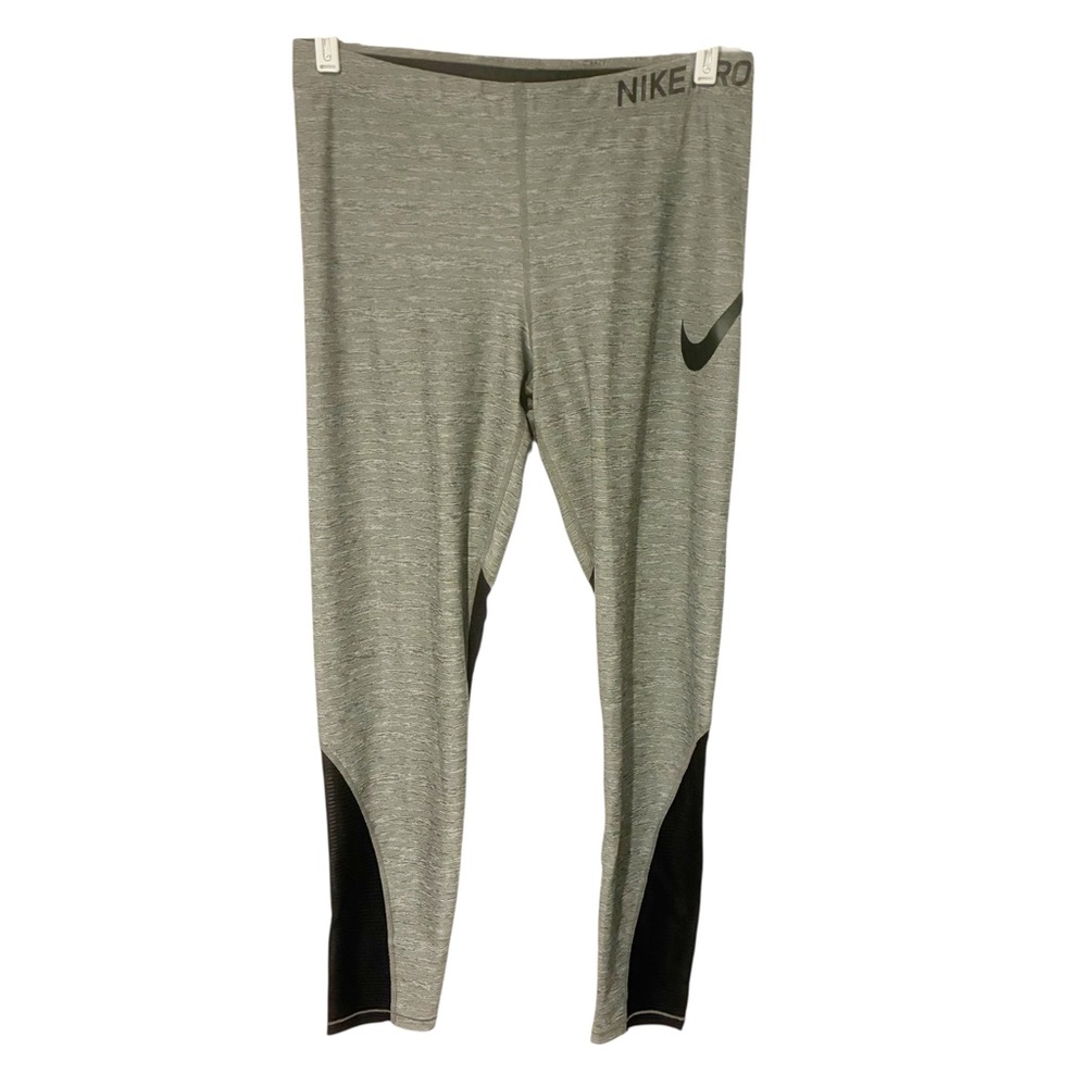 Nike Size XL Pro Tight Fit Training Tights Heathered Grey Leggings